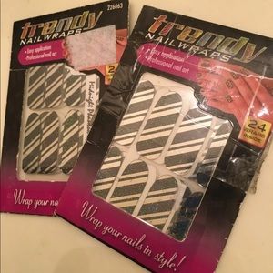 Trendy holographic nail art stickers press ons nai